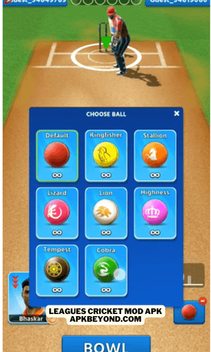 Leagues-cricket-mod-apk-unlocked-all-balls