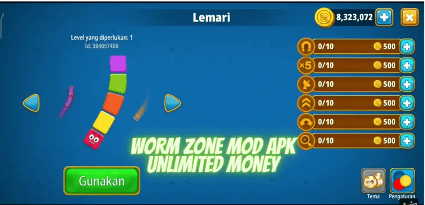 Worm zone mod apk unlimited money
